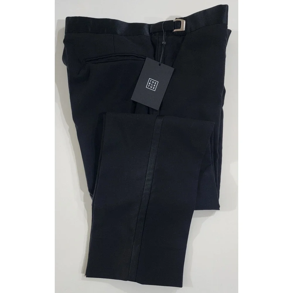 $695 The Black Tux Men's Black Shawl Collar One Button Tuxedo Size 38